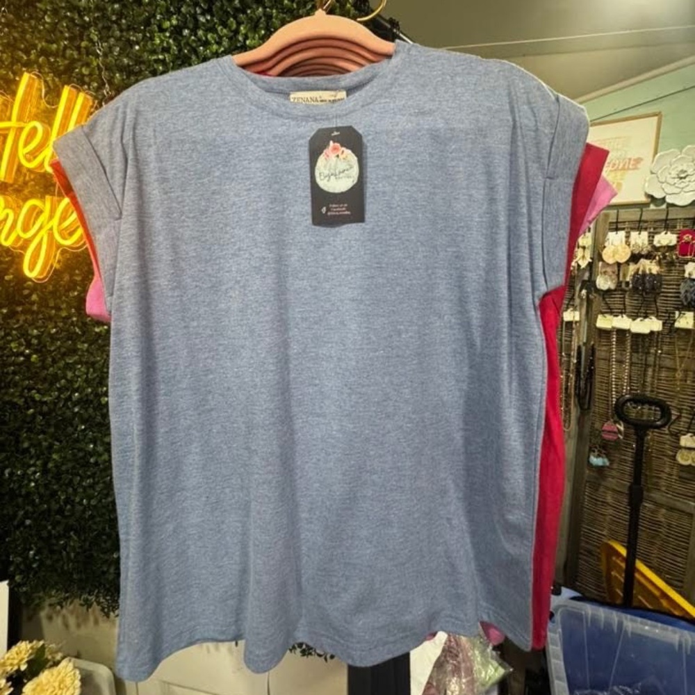 Zenana Short Sleeve Tee- Blue